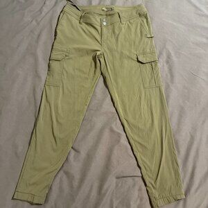 Prana Capri Cargo Pants Green Nylon Hiking Stretch Womens Size 4